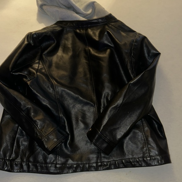 Unisex Size 3X New Look Hoodie Leather Jacket. - Picture 6 of 7